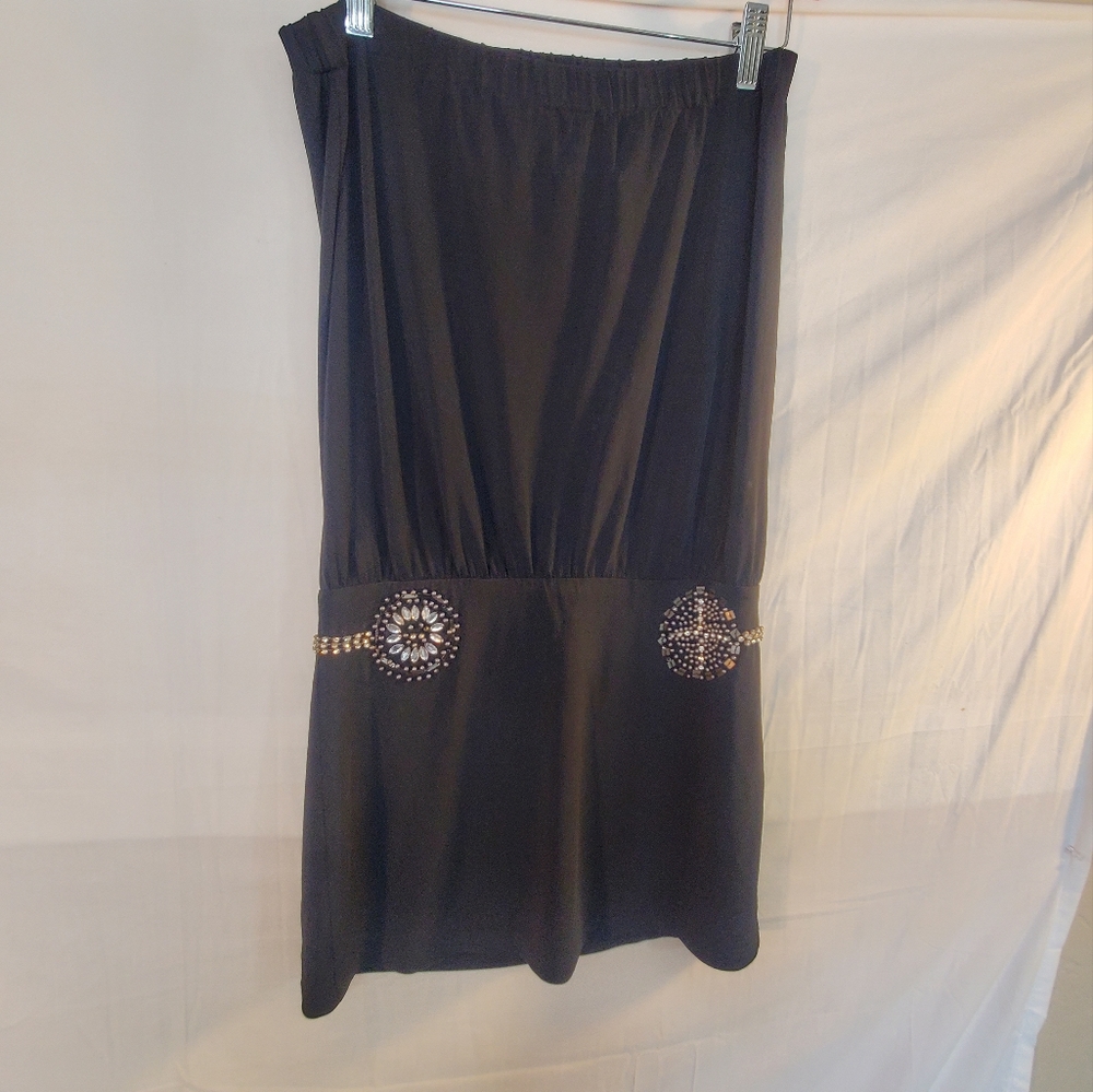 Sheri Bodell Women's Size XS Black Beaded Tube Dress New with Tags